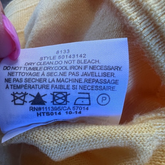 Tory Burch Sweater Cardigan Yellow Large Wool - Picture 6 of 9